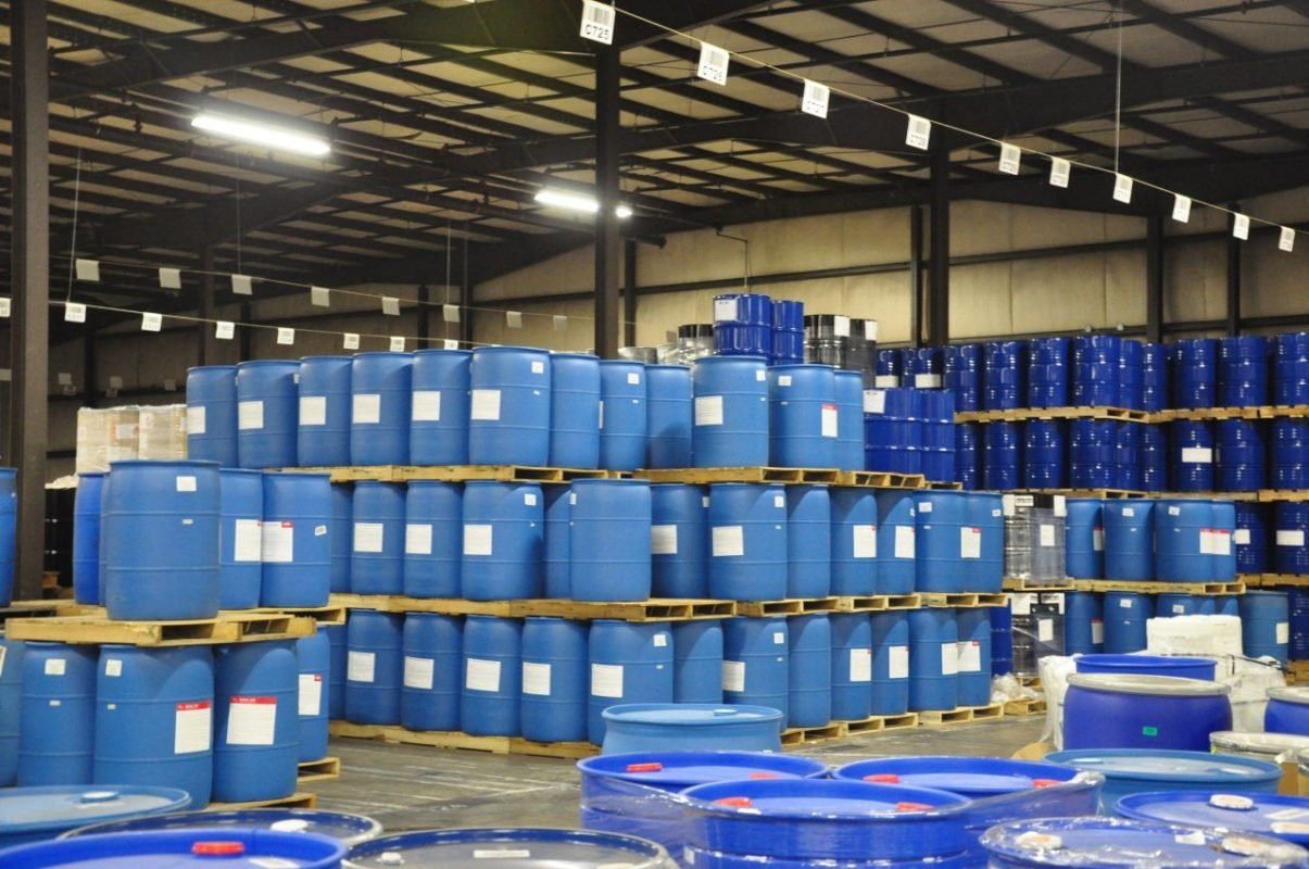 Raw material drums ready for delivery